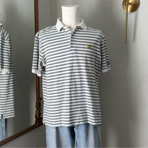 Vintage Masters Collection Pima Cotton Striped Polo Shirt L Quiet Luxury Golf